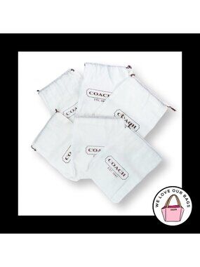 New VINTAGE COACH Dust Bags LOT of 6 Cotton Linen 7"X6" Drawstring Cover Sleeper